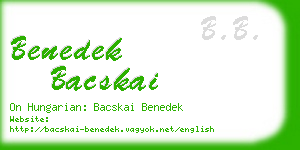 benedek bacskai business card